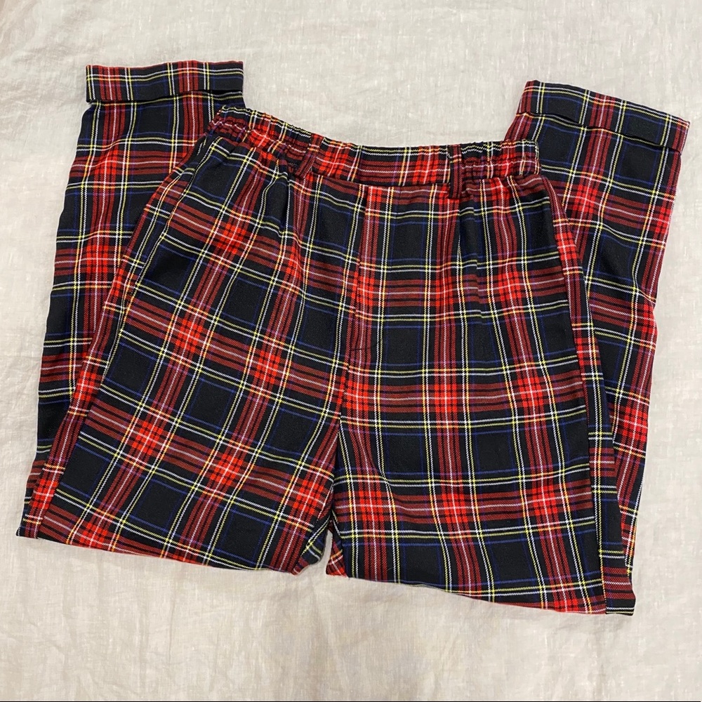 RED PLAID TROUSERS